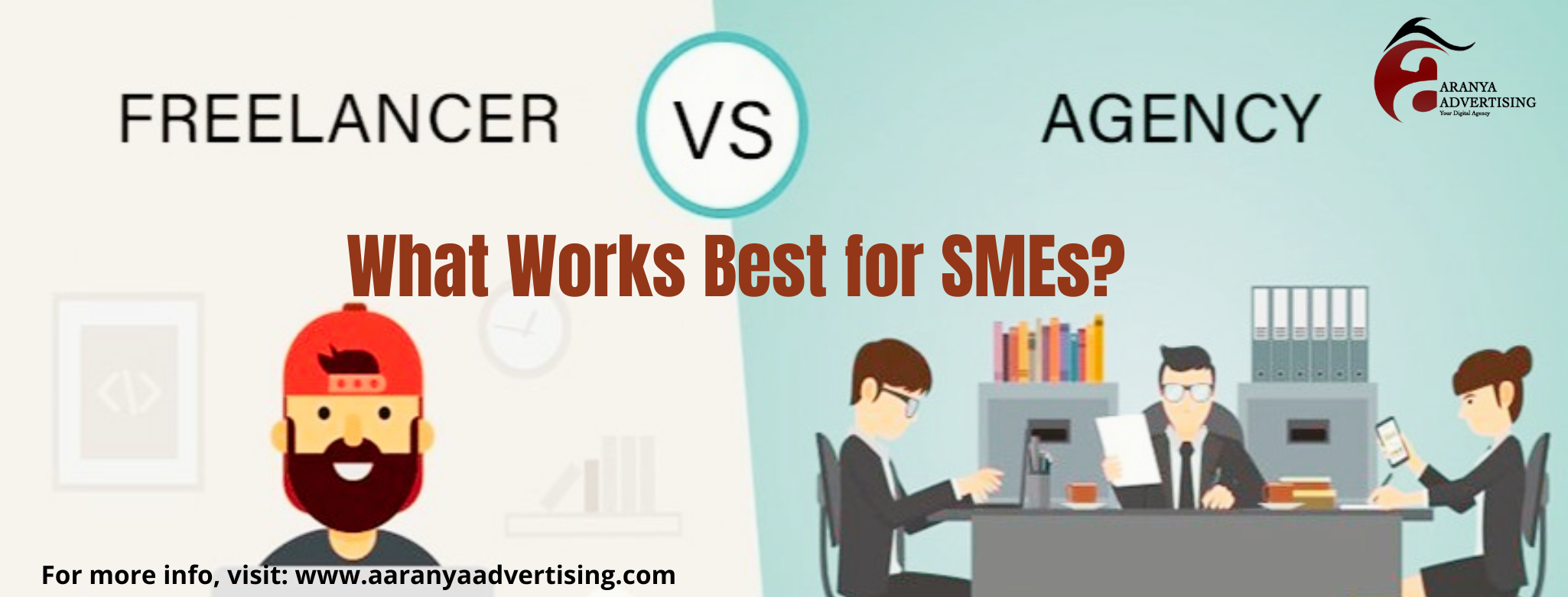 Freelancer vs. agency for SME social media: compare cost, skills & ROI to choose the best digital marketing solution for your SMB